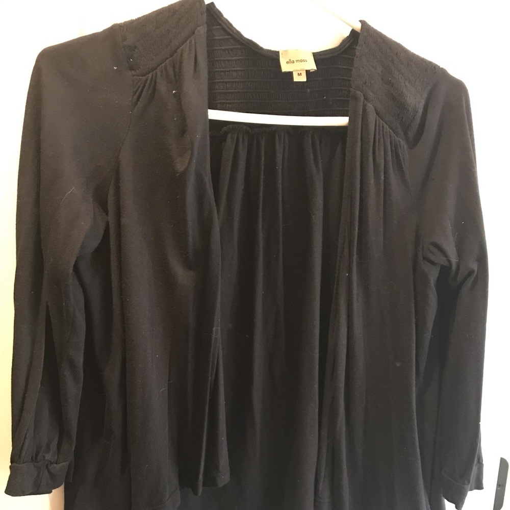 Ella Moss Black Open Cardigan Sweater medium